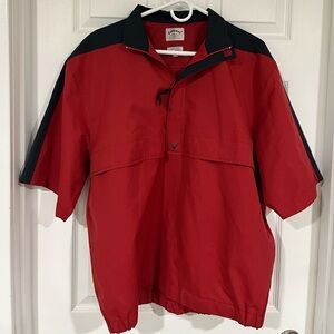 Men’s short sleeve Callaway Red Brushed Oxford Golf Jacket. Size large